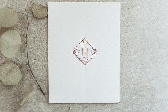 modern pink and blue wedding invites