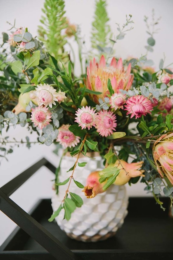 bar cart flowers