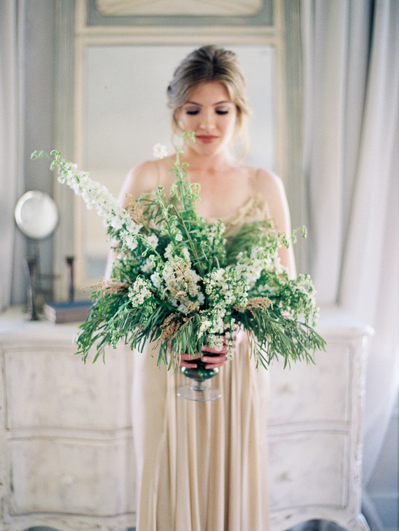bride in dressing gown