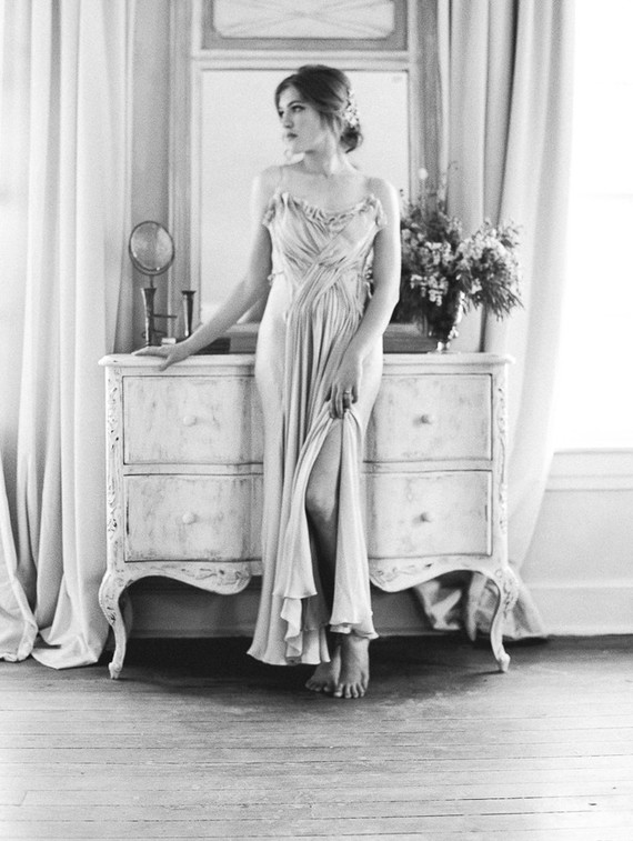 bride in dressing gown