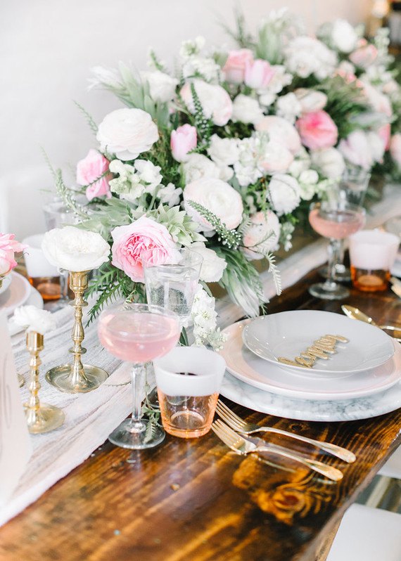 pink and grey wedding