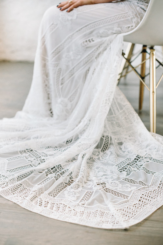 crochet lace wedding gown