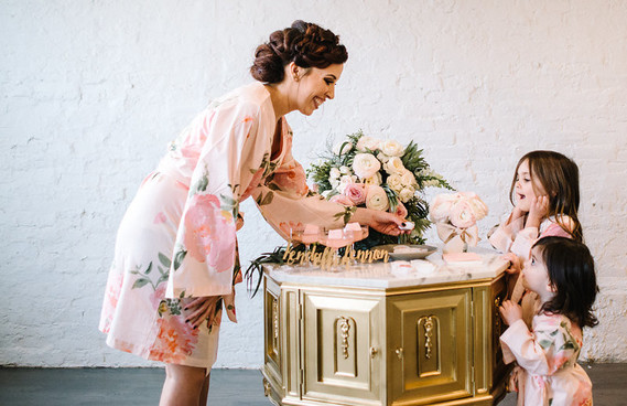 floral bridal robe