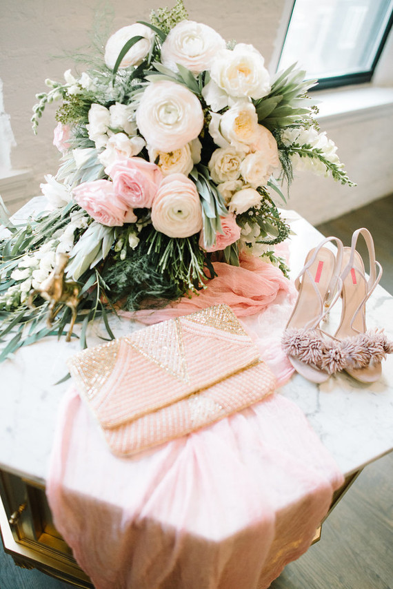 pink bridal accessories