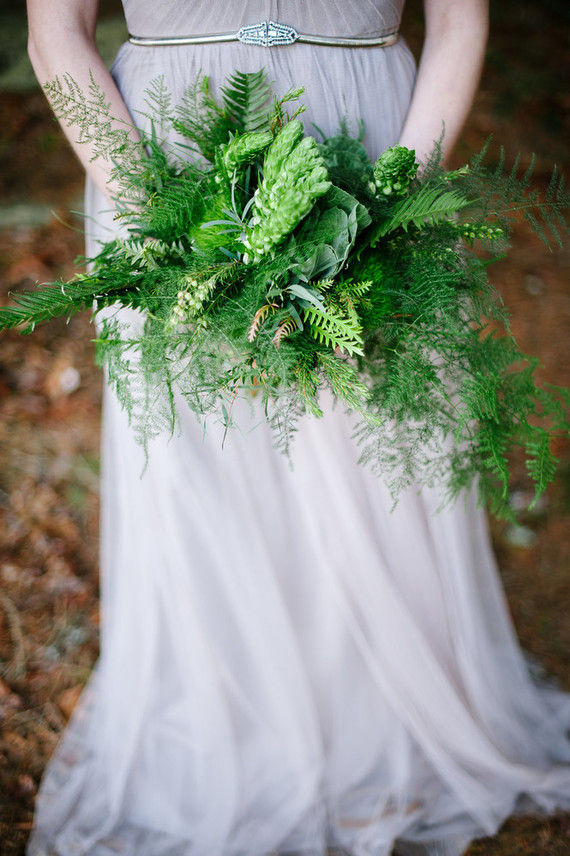 rustic woodsy green bouquet