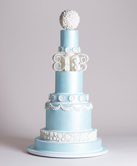 Blue wedding cake