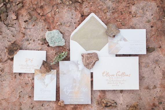 Desert wedding invitations