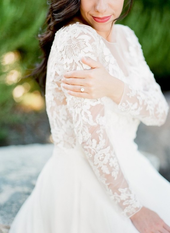 Lace long sleeved wedding dress