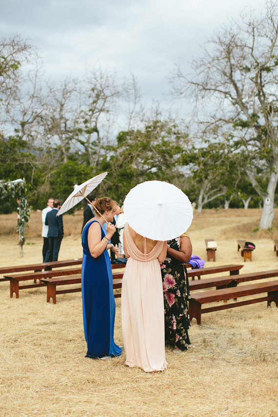 Paper wedding umbrellas