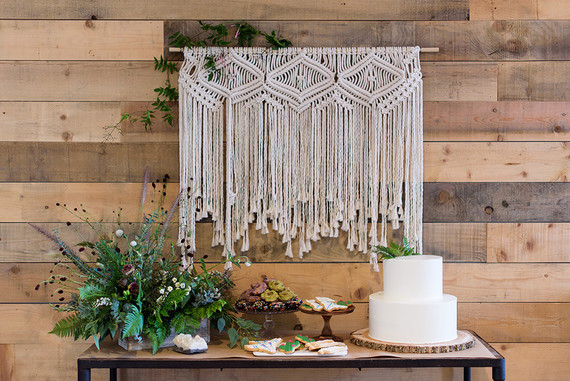 macrame wall hanging dessert table