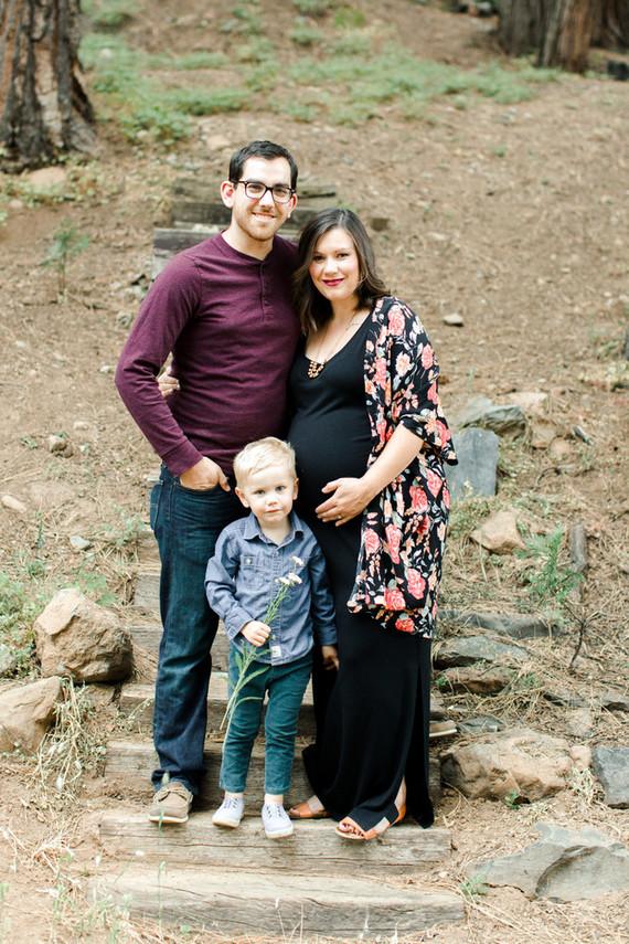 Rustic fall family maternity photos