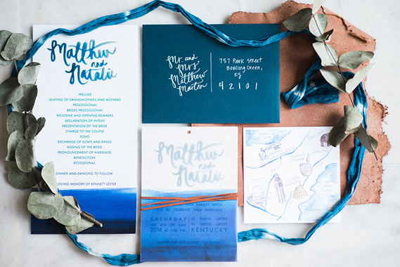 Indigo wedding invitations Inspiration