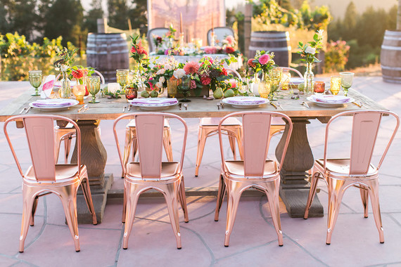 Rose gold chairs