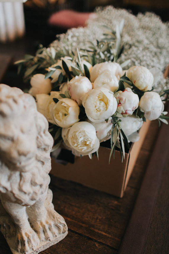 White peony bouquet