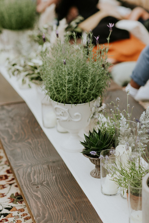 Garden picnic wedding