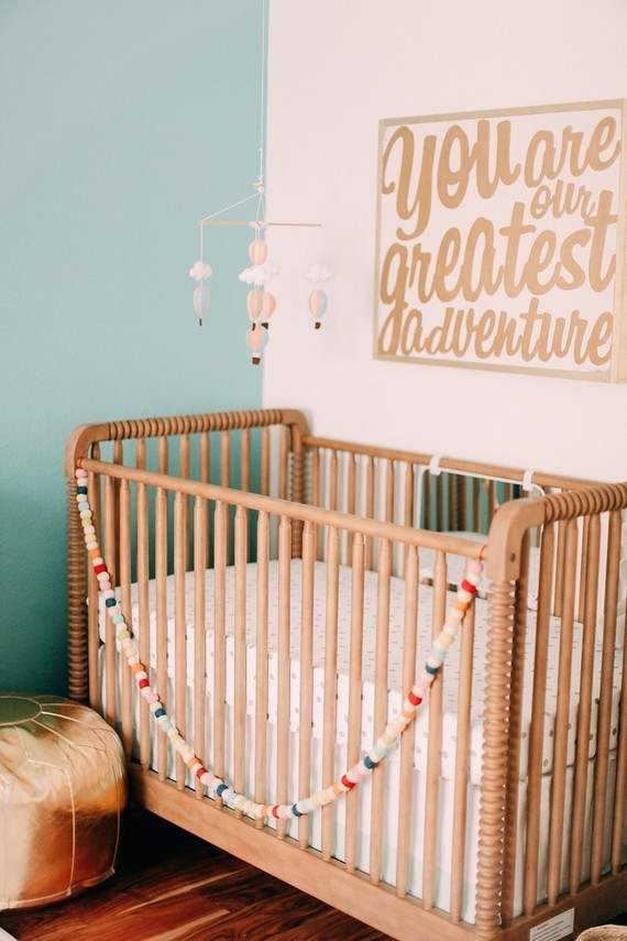 Travel themed girls nursery