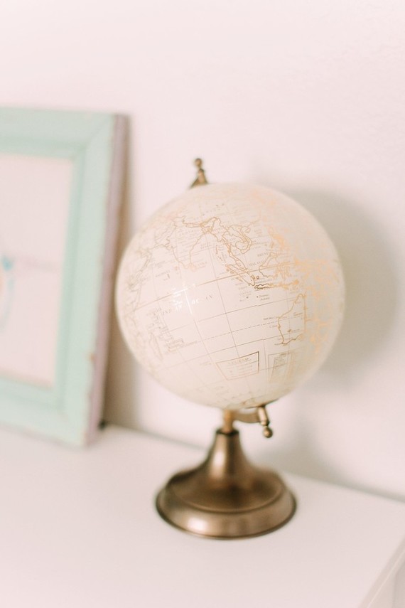 Travel themed girls nursery