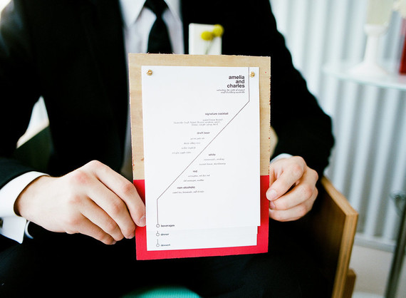 Modern wedding menu