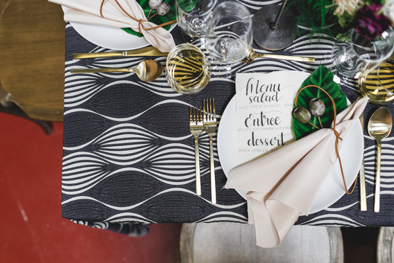 Tropical modern wedding decor