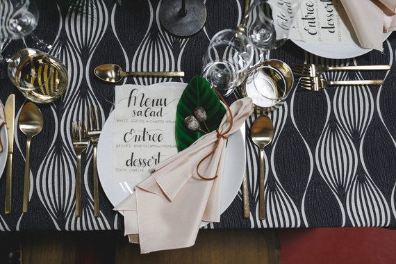 Tropical modern wedding decor