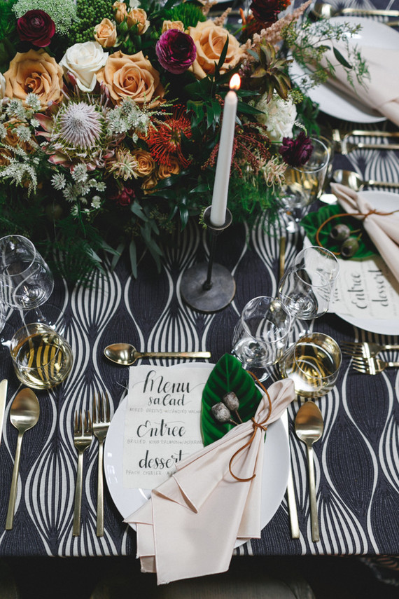 Tropical modern wedding decor