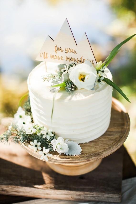 rustic mountain cake topper