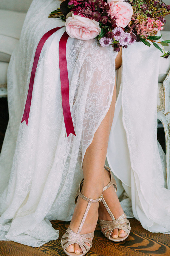 Metallic wedding shoes