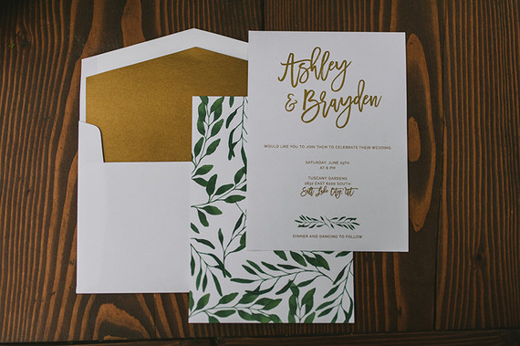 Leaf wedding invitations