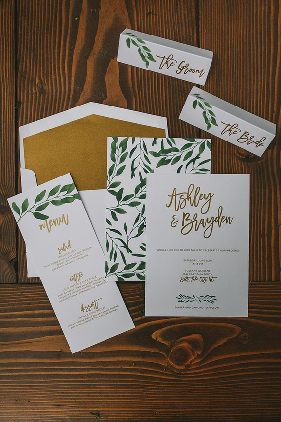 Leaf wedding invitations