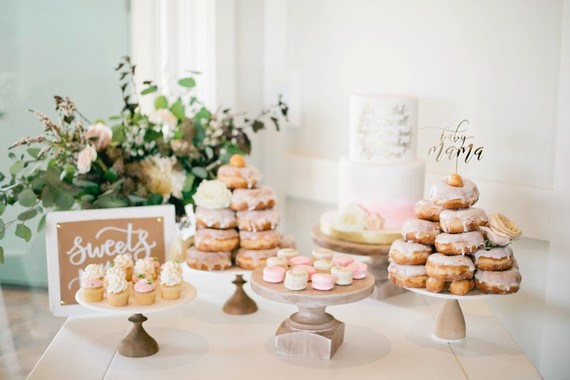 Pink and gold baby shower on 100 Layer Cakelet