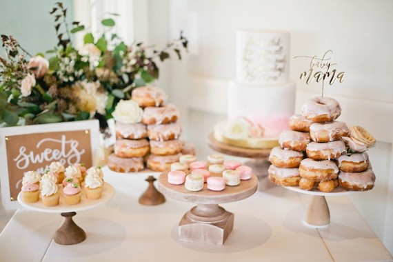 pink and gold sweets table
