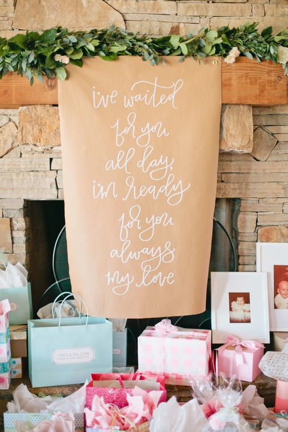 Pink and gold baby shower on 100 Layer Cakelet