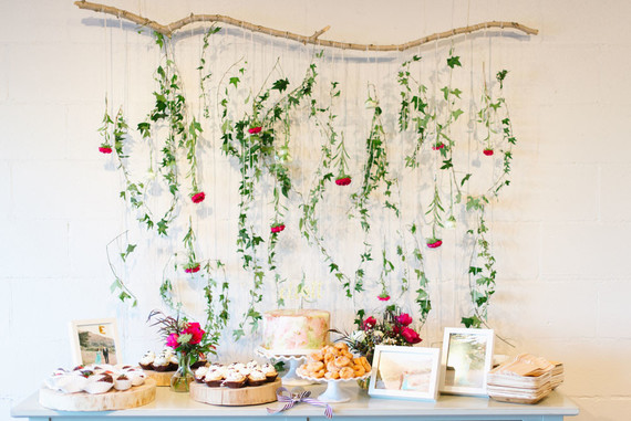 Floral garland backdrop