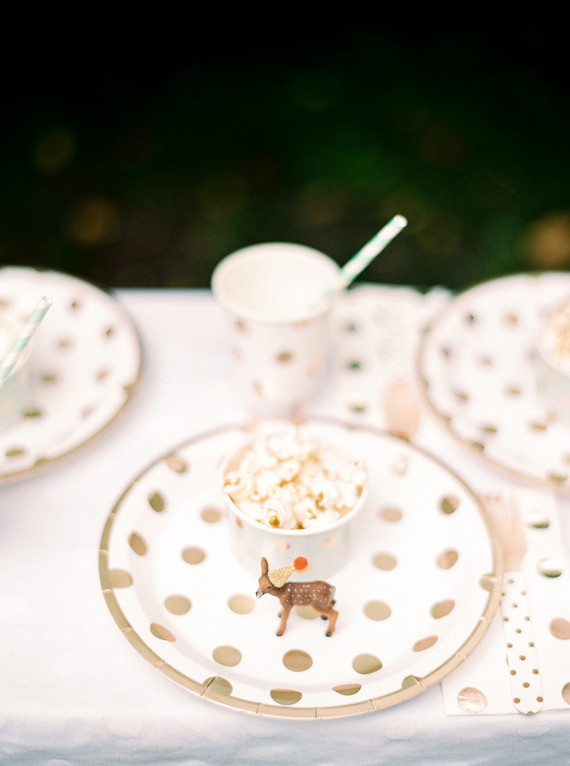 gold polka dot party ware