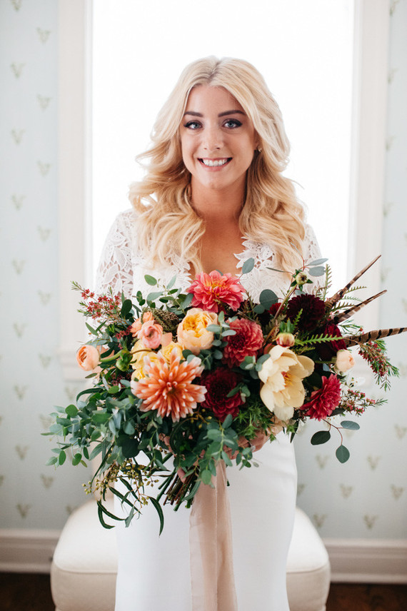Dahlia bridal bouquet