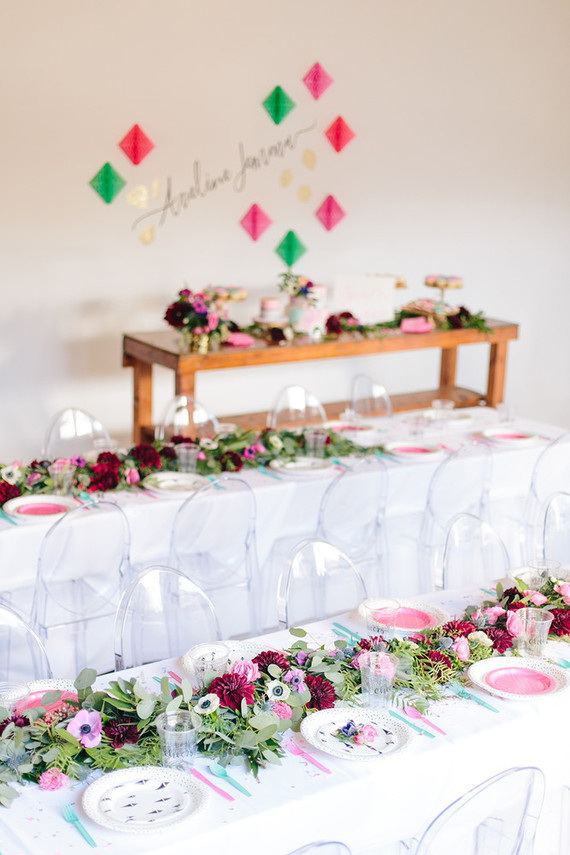 Gem inspired pink 1st birthday