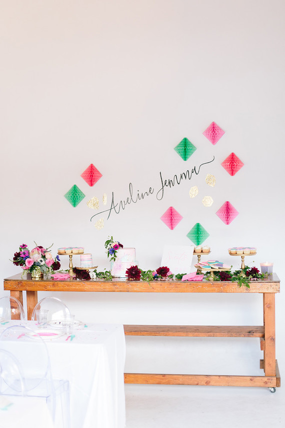 Gem inspired pink 1st birthday