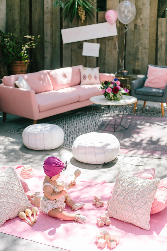 Gem inspired pink 1st birthday