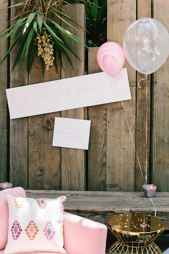 Gem inspired pink 1st birthday