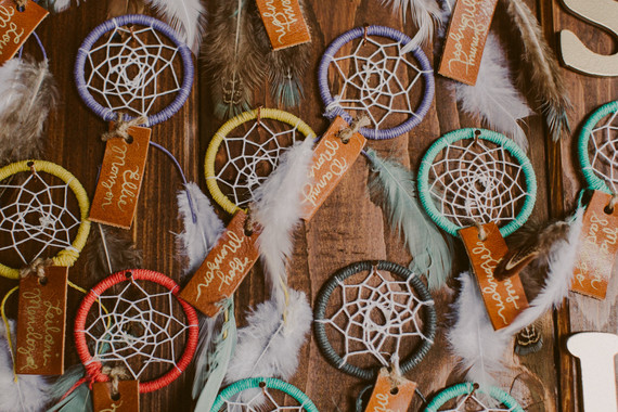 Dream catcher escort cards Inspiration