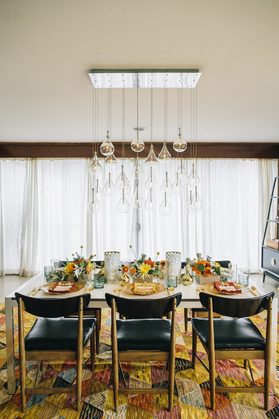 Mid century modern home wedding