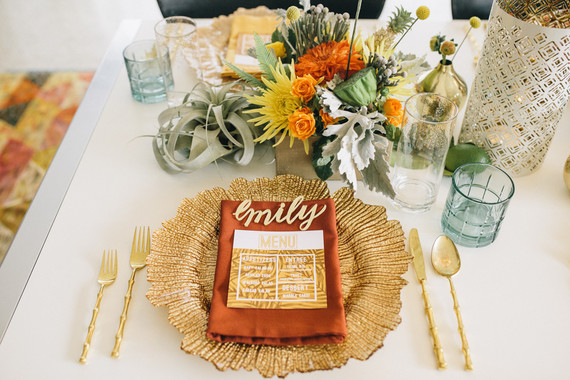 Mid century modern home wedding