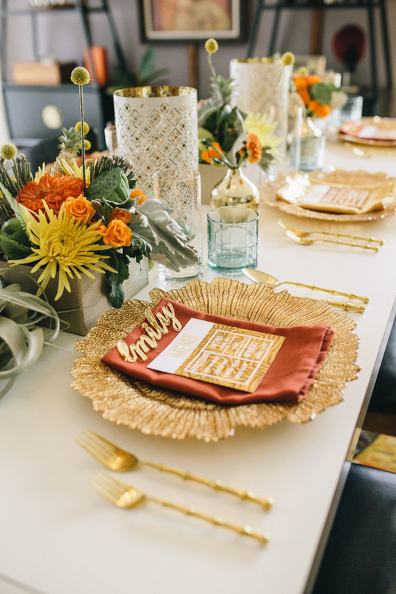 Mid century modern home wedding