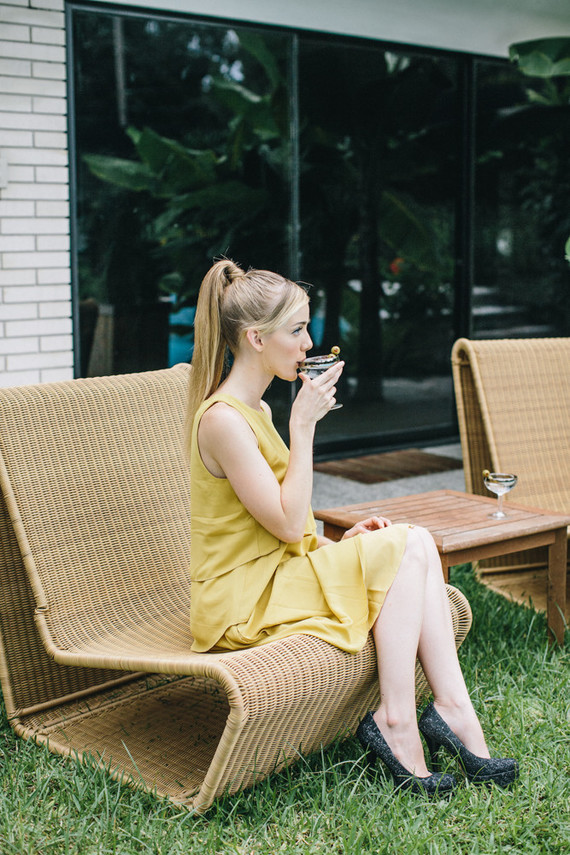 Mid century modern home wedding