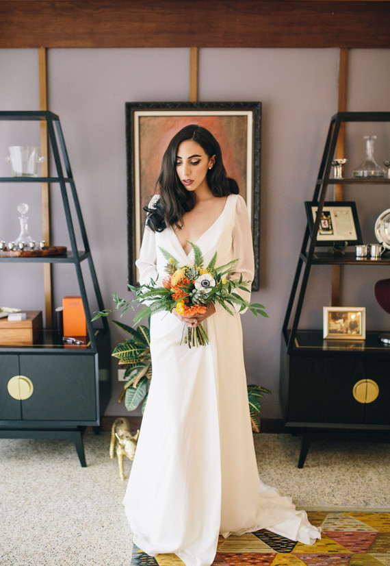 Mid century modern home wedding