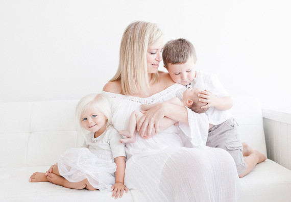 All white newborn photos