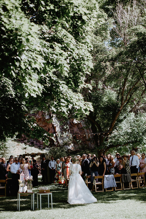 Rustic ceremony backdrop