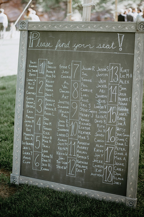 Chalkboard wedding signage