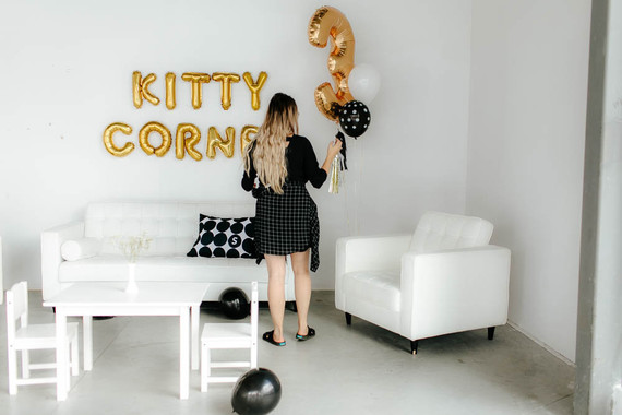 black and white kitty birthday