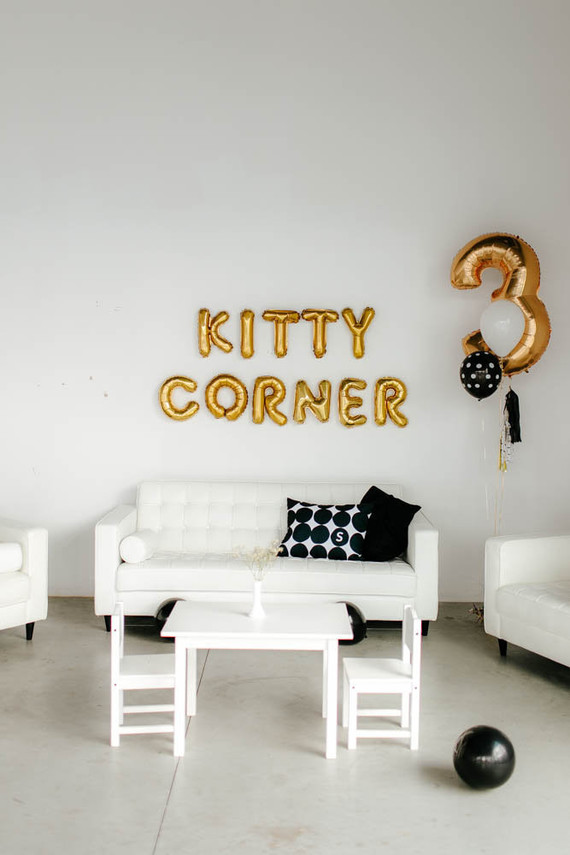 black and white kitty birthday Inspiration